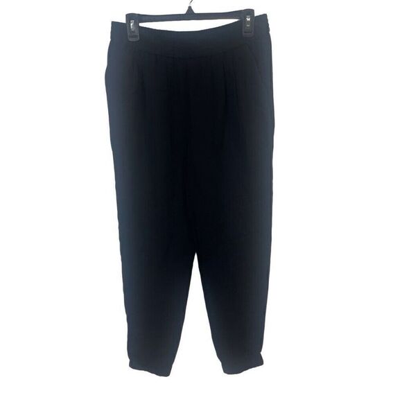 Diane Von Furstenberg Black Jogger Style Pants Size 4 TriAcetate Janeta S830901 - Picture 2 of 11